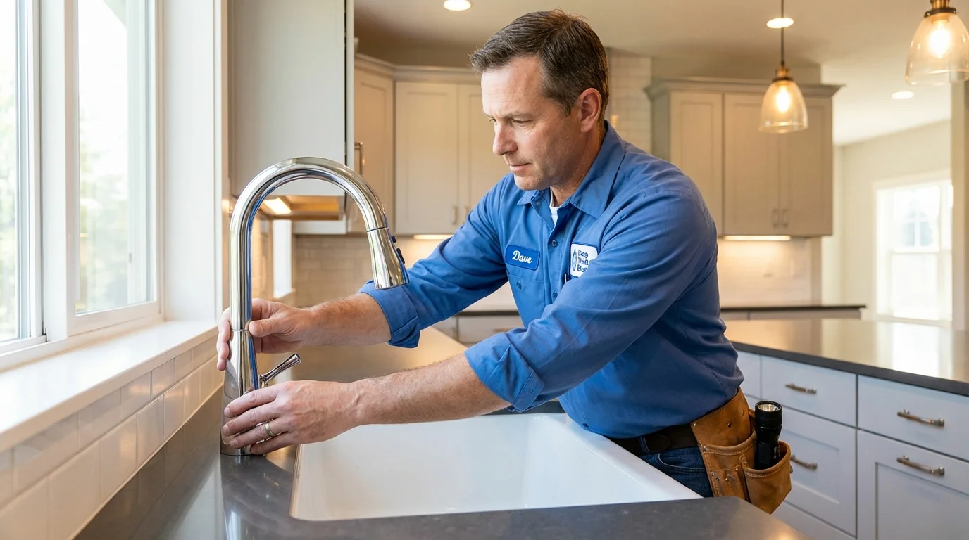 Kitchen faucet installation by Johns Plumbing LLC in Stafford